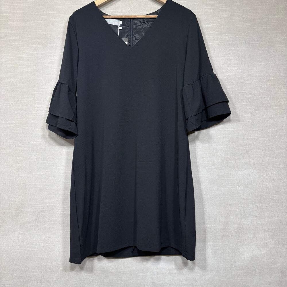 New Belongsci Ruffle Sleeve Dress Large Romantic Noir Chic Timeless Statement